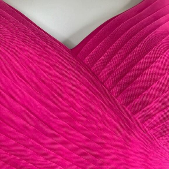 JJs House Hot Pink Formal Ballgown Dress Hi Low Beaded Cap Sleeves Barbie Prom - Picture 4 of 14